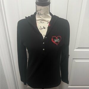 Harley-Davidson Black Polo Collar Hoodie